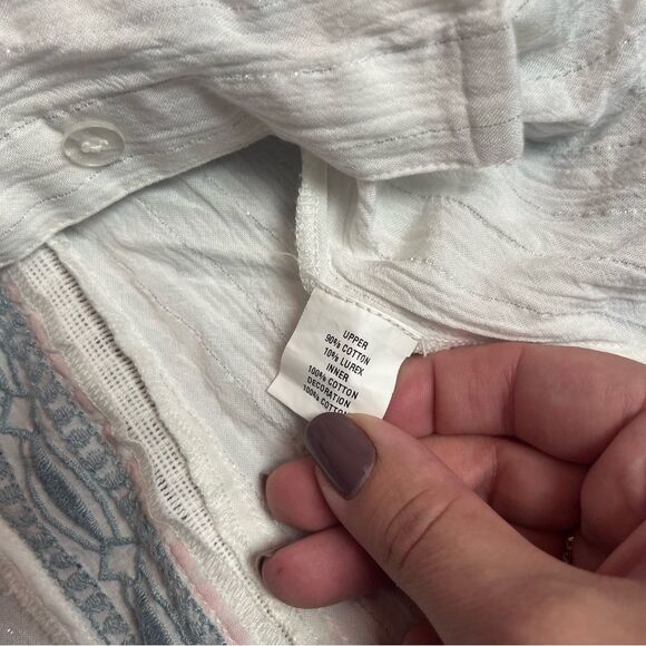 Anthropologie Bl-nk London White Eyelet Embroidered Blouse Size S - Picture 5 of 5